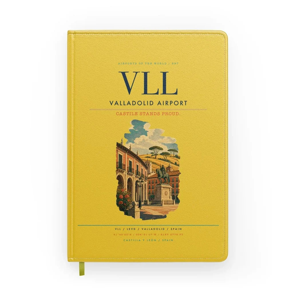 Valladolid Airport (VLL) design on yellow notebook