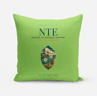 Thumbnail for Nantes Atlantique Airport (NTE) design on light green pillow