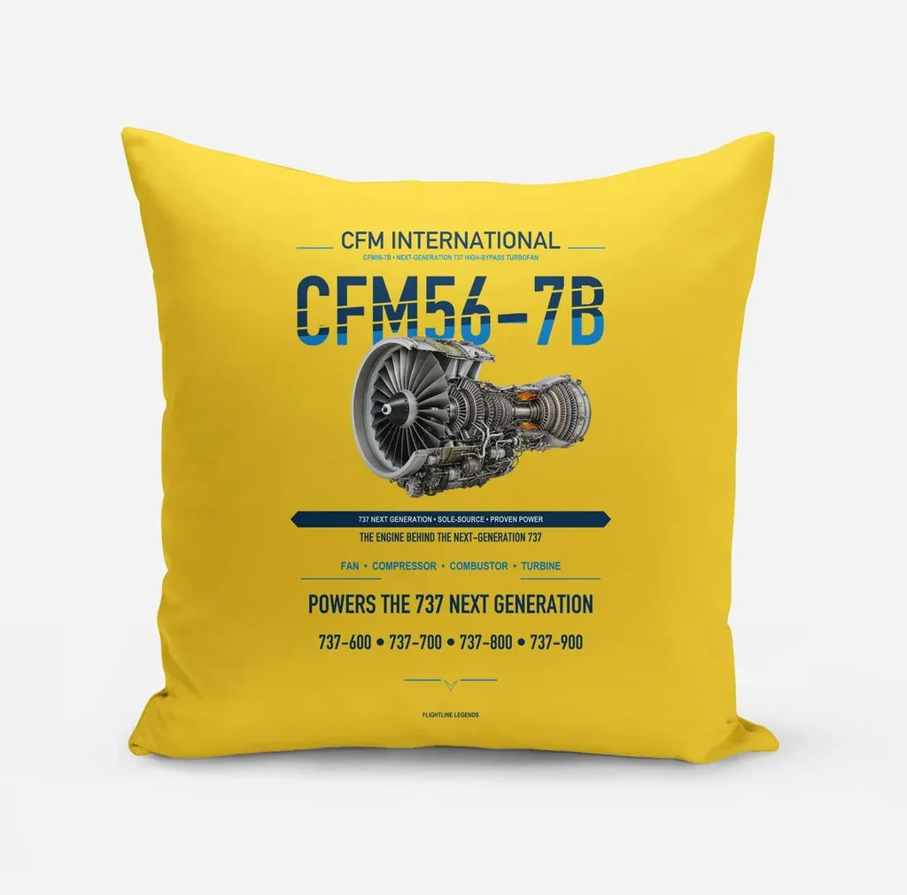 CFM56-7B design on yellow pillow