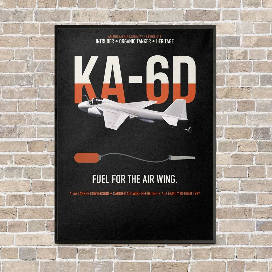 KA-6D Intruder vertical canvas print - framed - black background