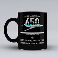 Thumbnail for Cessna Citation 650 - Citation III design on black ceramic mug, double-side print