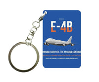 Thumbnail for E-4B Nightwatch design on blue designed key chain, double-side print