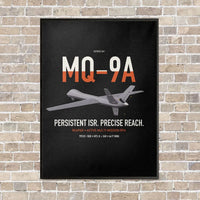 Thumbnail for MQ-9A Reaper vertical canvas print - framed - black background