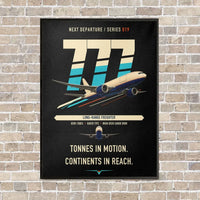 Thumbnail for Boeing 777F vertical canvas print - framed - black background