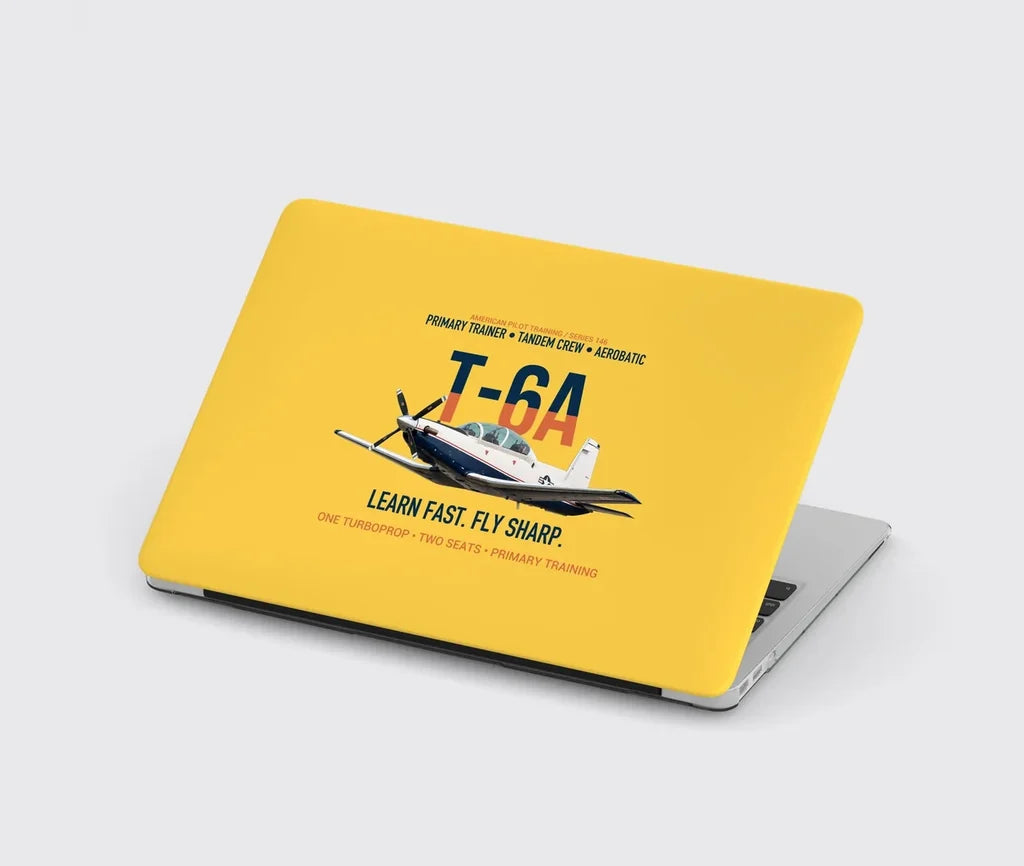T-6A Texan II Train The Next Generation design on yellow MacBook case