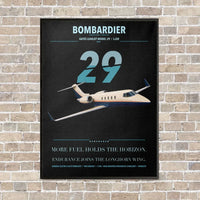 Thumbnail for Bombardier Learjet 29 vertical canvas print - framed - black background