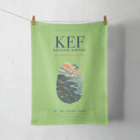 Thumbnail for Keflavík Airport (KEF) design on light green towel