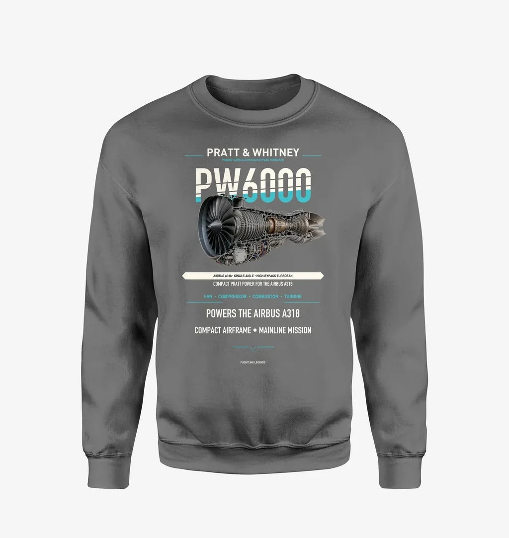 PW6000 design on gray sweatshirt