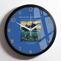 Thumbnail for VINTAGE G4271 - The Pearl Diver's Lift - Designed Wall Clocks design on blue framed