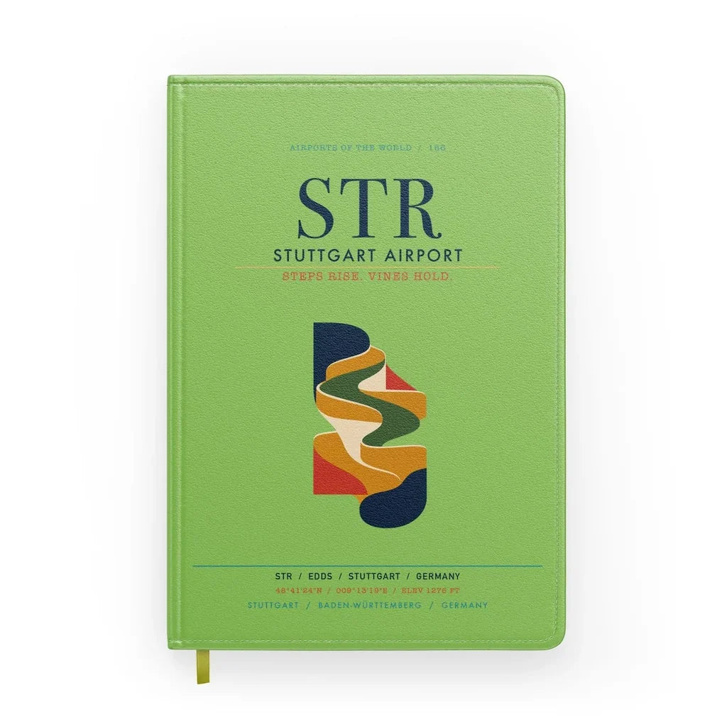 Stuttgart Airport (STR) design on light green notebook