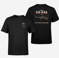 Thumbnail for Sikorsky CH-54A Tarhe design on black t-shirt, double-side print