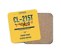Thumbnail for Canadair CL-215T design on yellow 1 piece coaster