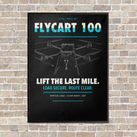 Thumbnail for DJI FlyCart 100 vertical canvas print - framed - black background