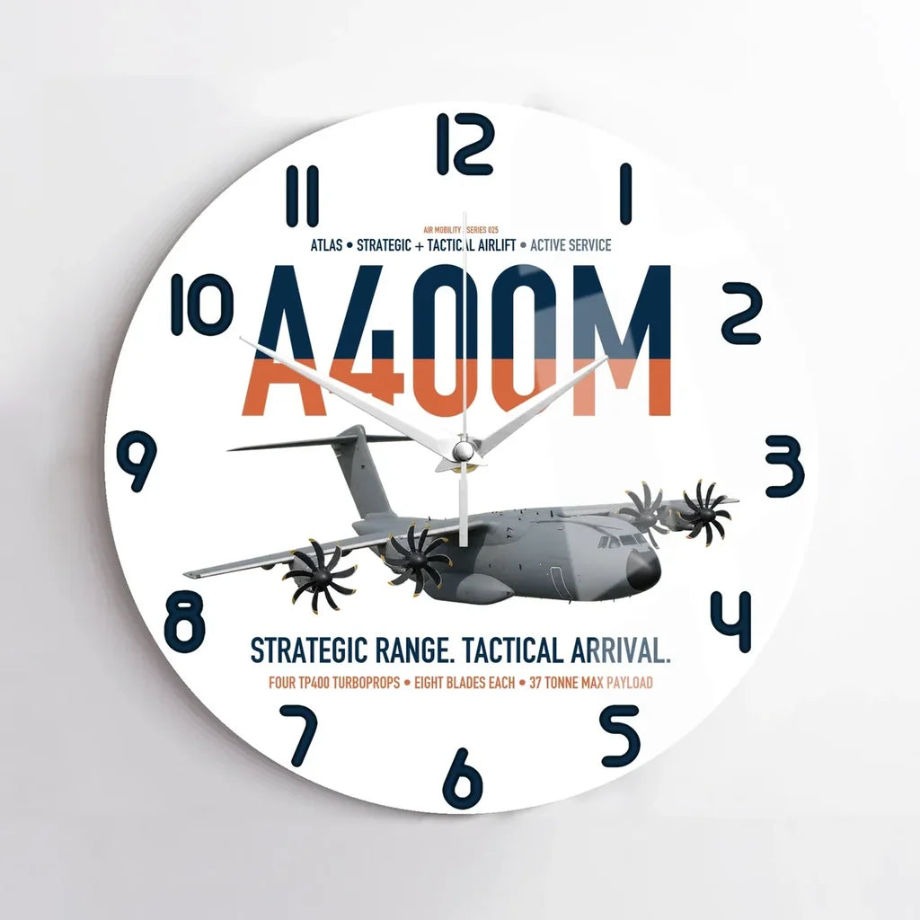 Airbus A400M Atlas design on white no frame wall clock
