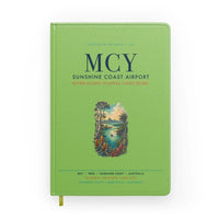 Thumbnail for Sunshine Coast Airport (MCY) design on light green notebook
