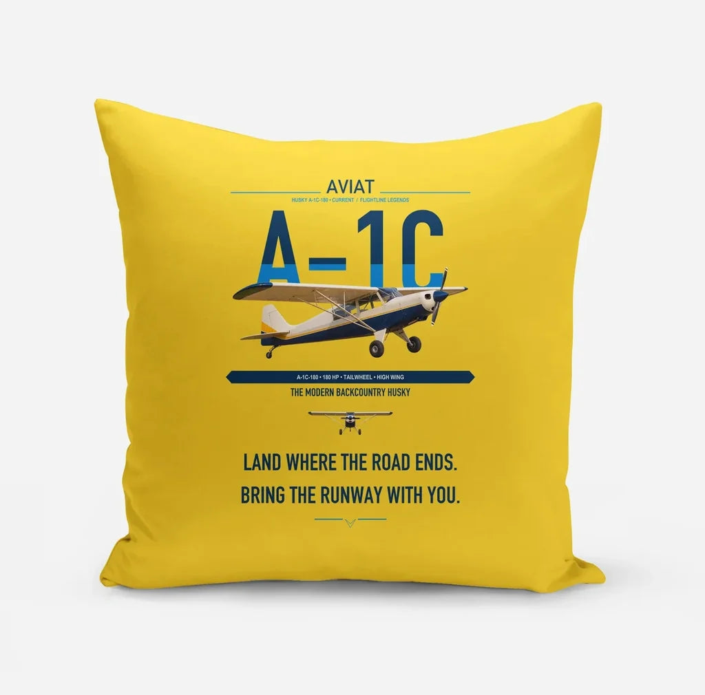 Aviat Husky A-1C-180 design on yellow pillow
