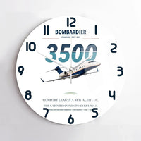 Thumbnail for Bombardier Challenger 3500 design on white no frame wall clock