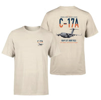 Thumbnail for C-17A Globemaster III design on beige double-side t-shirt, double-side print