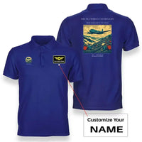 Thumbnail for VINTAGE G4342 - The Tea Terrace Overflight - Double-Side Polo T-Shirt design on blue+name