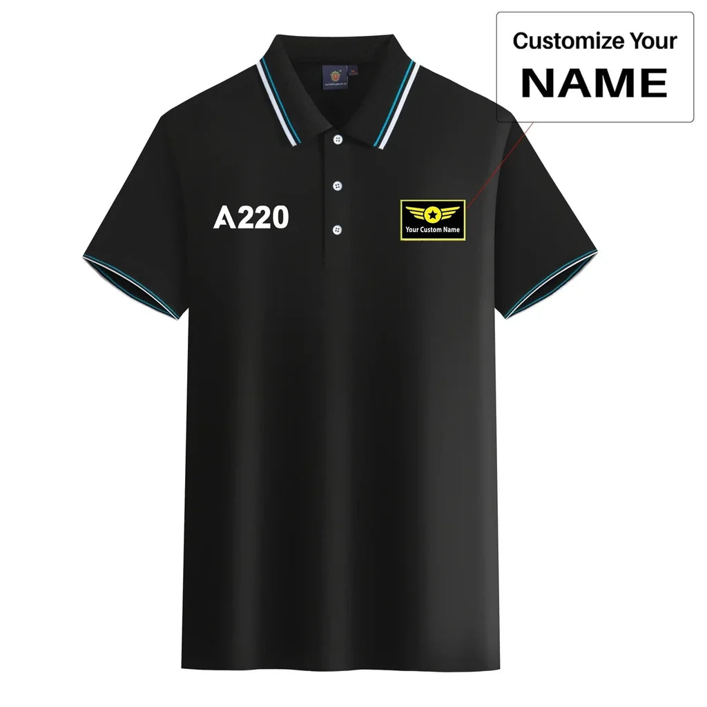Customisable Airbus A220 Polo Shirt - view 3