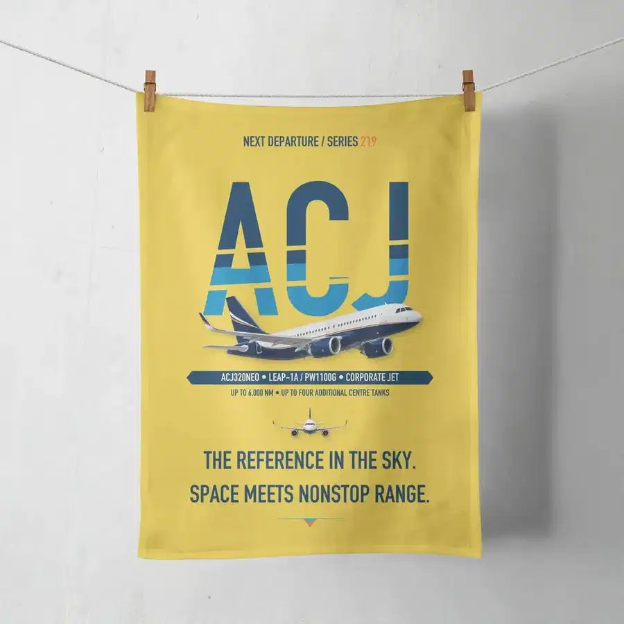 Airbus ACJ320neo design on yellow towel