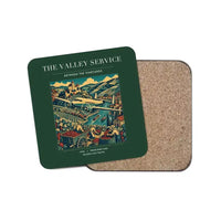 Thumbnail for The Valley Service - Designed Coasters design on dark green 1-piece