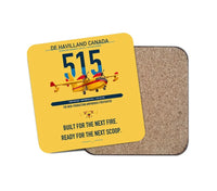 Thumbnail for De Havilland Canadair 515 design on yellow 1 piece coaster