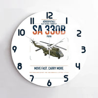 Thumbnail for Aérospatiale SA 330B Puma design on white no frame wall clock
