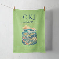 Thumbnail for Okayama Momotaro Airport (OKJ) design on light green towel