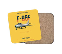 Thumbnail for F-86F Sabre Sweep The Sky design on yellow 1 piece coaster