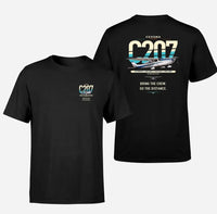 Thumbnail for Cessna T207A Stationair 8 design on black t-shirt, double-side print