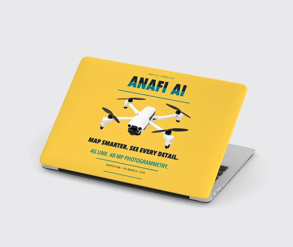 Parrot ANAFI Ai design on yellow MacBook case