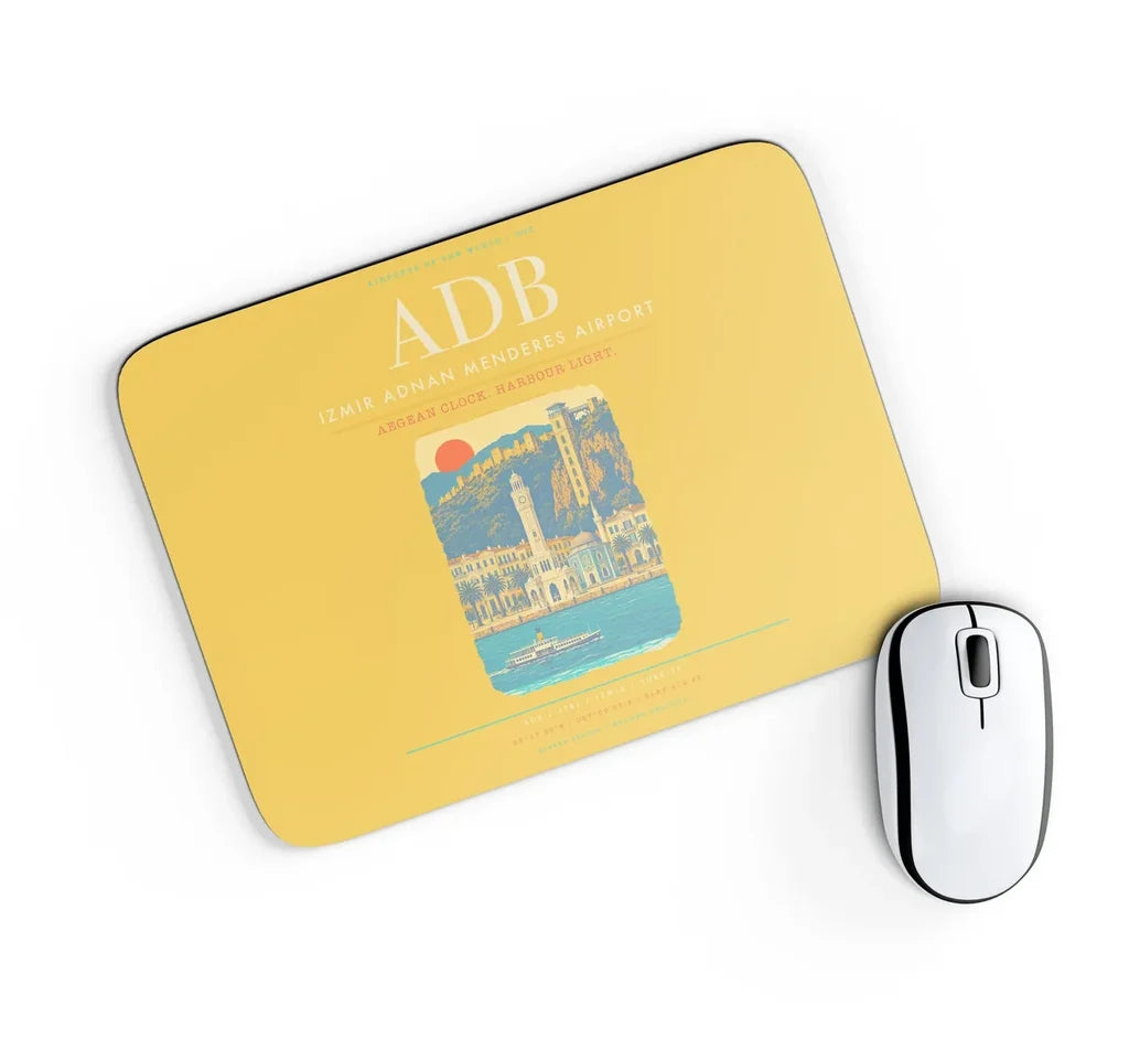 Izmir Adnan Menderes Airport ADB Mouse-Pad Rectangle - Yellow