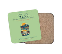 Thumbnail for Salt Lake City International Airport (SLC) design on light green 1 piece coaster