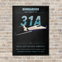 Thumbnail for Bombardier Learjet 31A vertical canvas print - framed - black background