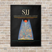 Thumbnail for Sarajevo International Airport SJJ - Canvas Framed - Black