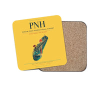 Thumbnail for Phnom Penh International Airport (PNH) design on yellow 1 piece coaster