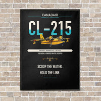 Thumbnail for Canadair CL-215 vertical canvas print - framed - black background