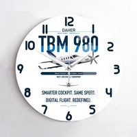 Thumbnail for Daher TBM 980 design on white no frame wall clock