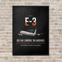 Thumbnail for E-3 Sentry AWACS vertical canvas print - framed - black background