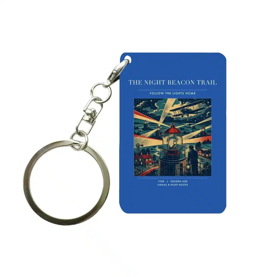 VINTAGE G4016 - The Night Beacon Trail - Designed Key Chain design on blue