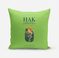 Thumbnail for Haikou Meilan International Airport (HAK) design on light green pillow