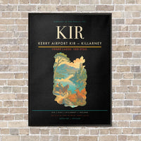 Thumbnail for Kerry Airport KIR — Killarney vertical canvas print - framed - black background
