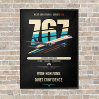 Thumbnail for Boeing 767-300ER vertical canvas print - framed - black background