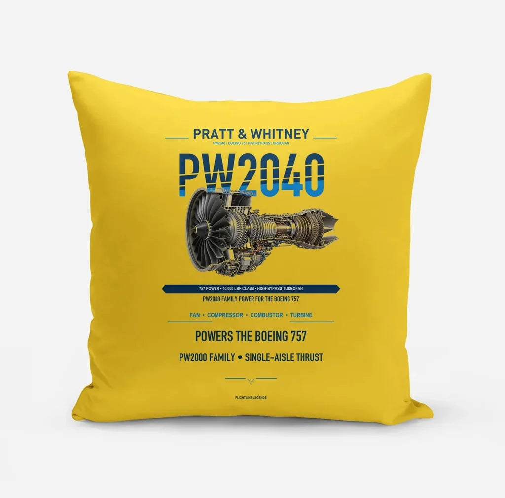 PW2040 design on yellow pillow