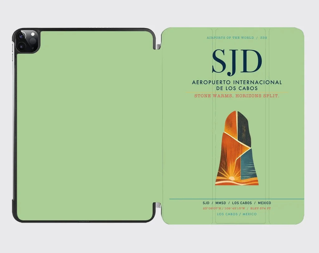 Aeropuerto Internacional de Los Cabos (SJD) design on light green ipad tablet case