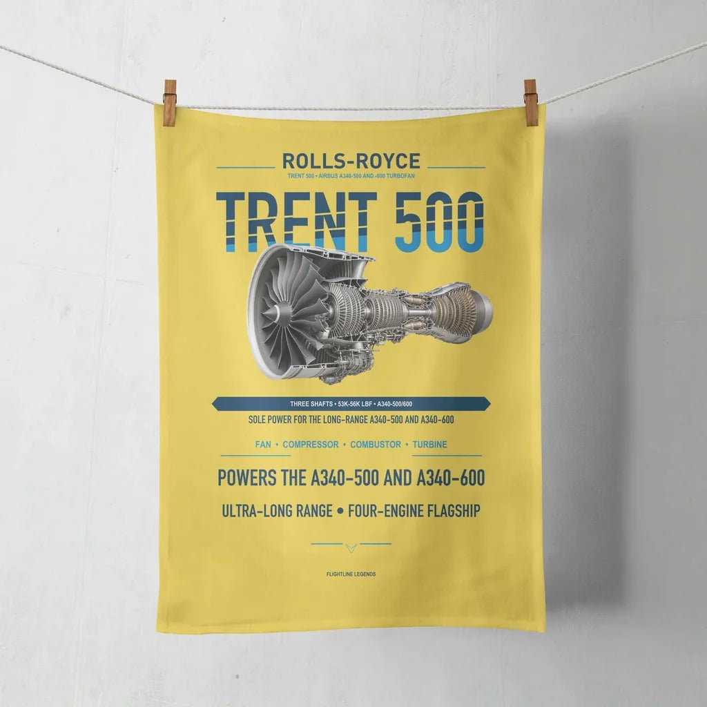 TRENT 500 design on yellow towel