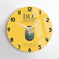 Thumbnail for Dalian Zhoushuizi International Airport (DLC) design on yellow no frame wall clock
