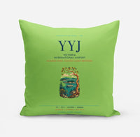 Thumbnail for Victoria International Airport (YYJ) design on light green pillow