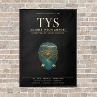 Thumbnail for McGhee Tyson Airport Knoxville TYS vertical canvas print - framed - black background